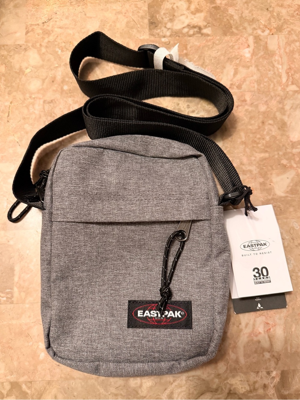 Eastpak Grey Shoulder Pouch with Black Strap